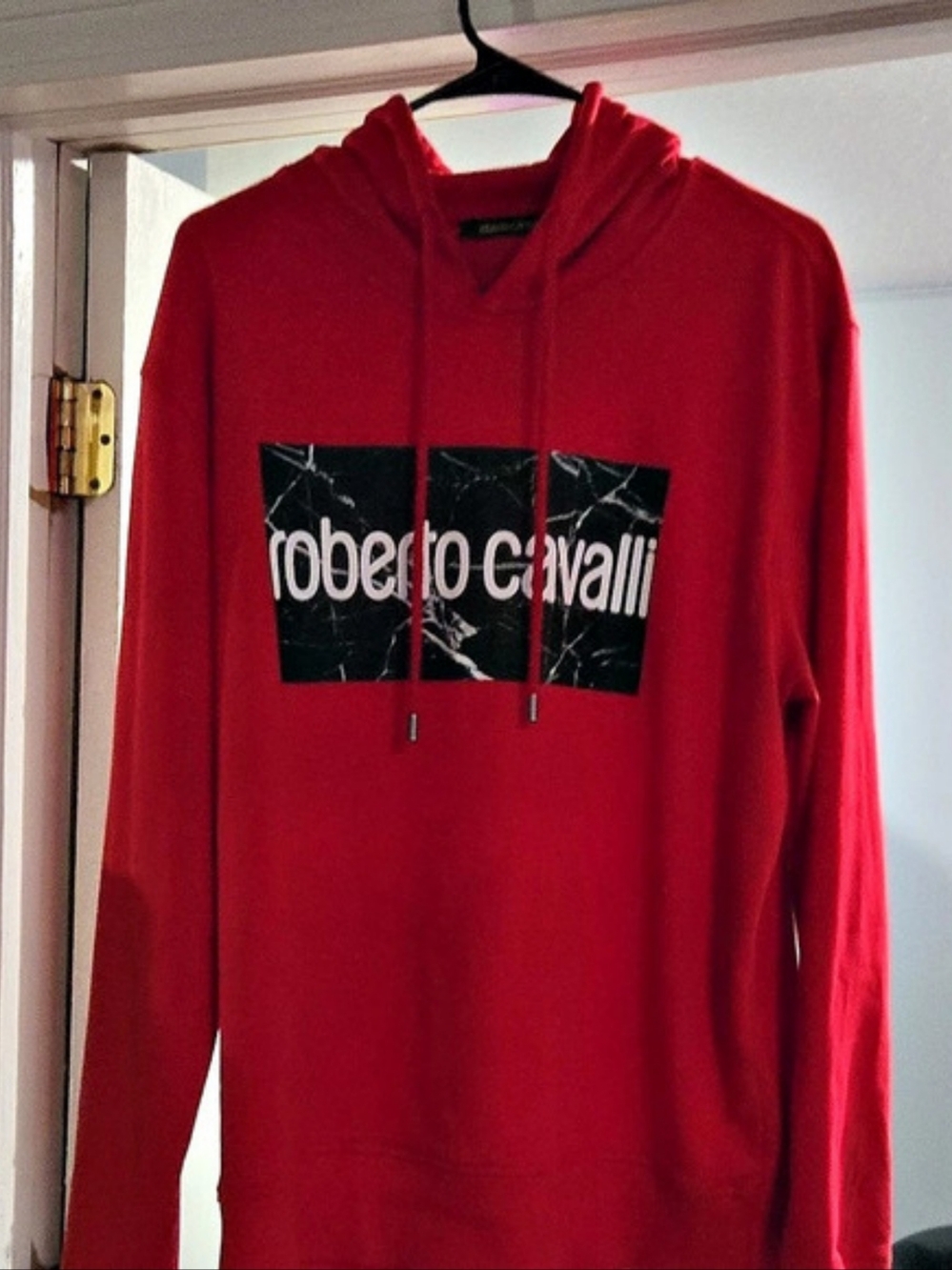 Roberto Cavalli Red and Black Graphic Hoodie Red & Black Graphic Hoodie